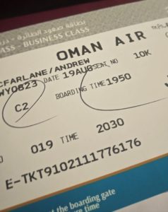 Oman Air Boarding Pass