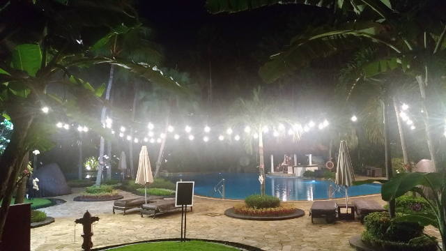 Swimming pool by night