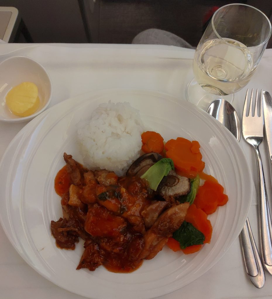 Malaysia Airlines evening meal
