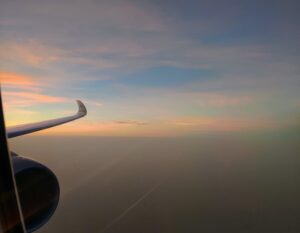 In-flight sunrise