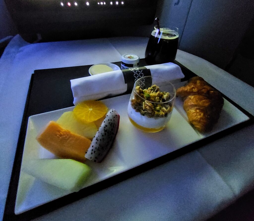 Qatar Airways Business Class Breakfast