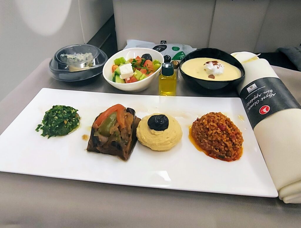 Turkish Airlines business class mezze