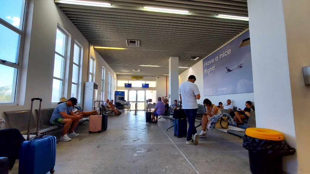 Milos Airport departure hall