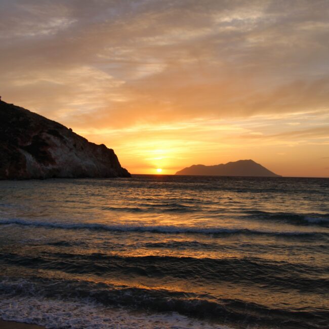 Plathiena Beach, Milos at Sunset