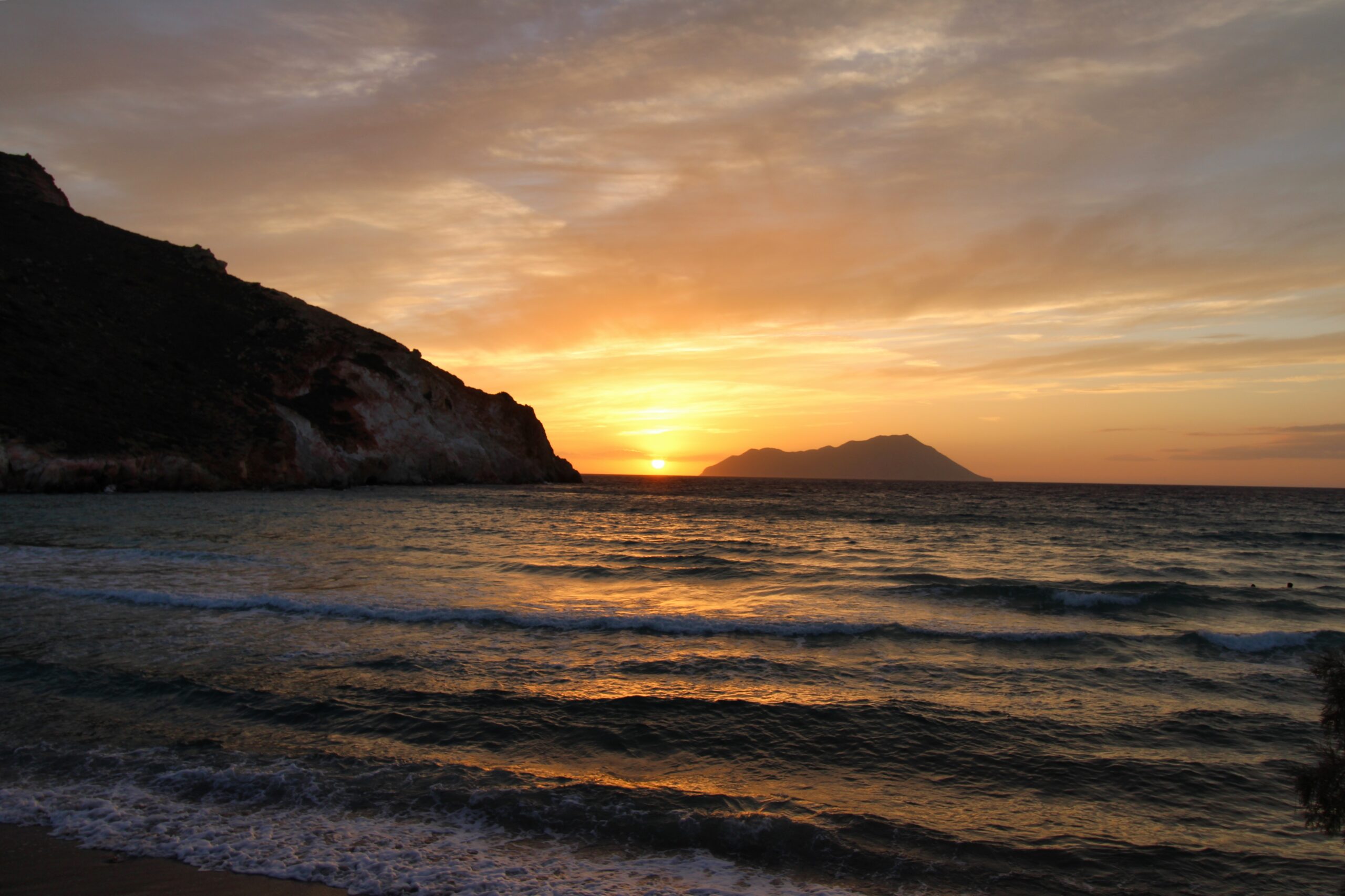 Plathiena Beach, Milos at Sunset